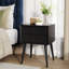 Table de chevet avec 2 tiroirs, noir