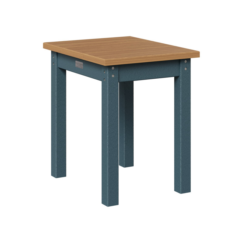 Berlin Gardens Economy End Table, Slate, Natural Teak