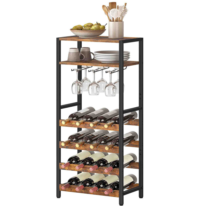 Birgid Wine Bottle Rack Rustic Brown