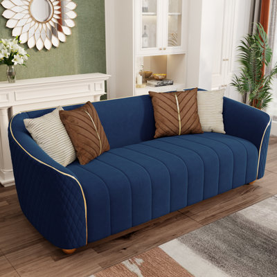 85.43" Upholstered Velvet Sofa