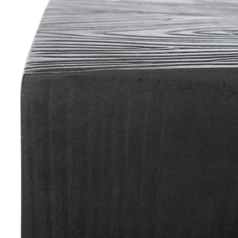 Quiles Concrete Top End Table, Black