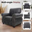 Ensemble de 2 fauteuils en tissu l 42 po avec pieds en bois massif-364033955
