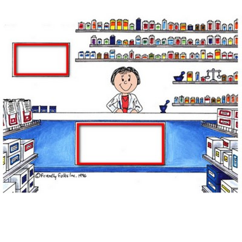 Pharmacien personnalisé, H 2,5 po x l 3,75 po x P 1 po