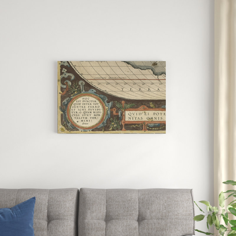 " Antique World Map Grid VII " by Vision Studio, 20" H x 30" W x 1.25" D