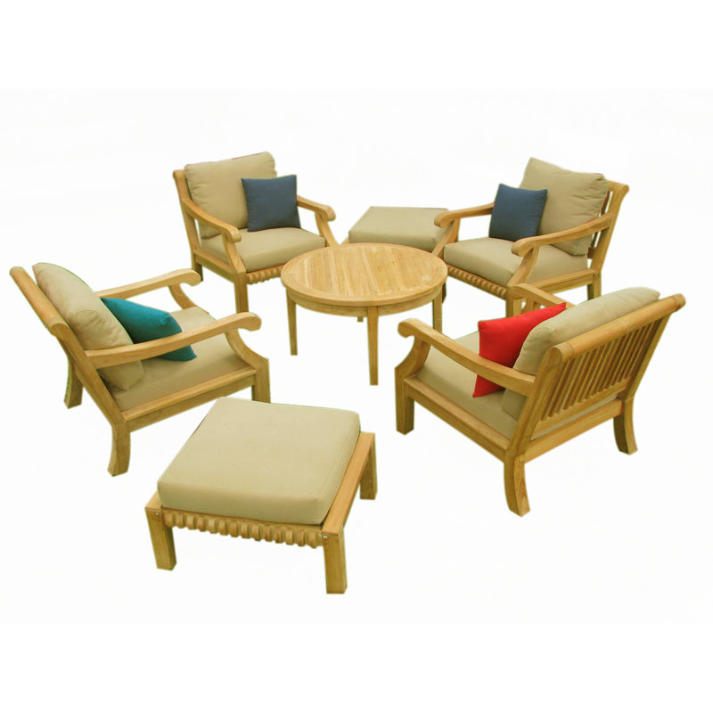 Ensemble de conversation à chaises multiples 7 pièces avec coussins Sunbrella Giva