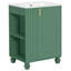 Meuble-lavabo de salle de bain avec lavabo, armoire avec tablette de porte, rangement latéral ouvert, cadre en bois massif et porte à fermeture douce pour une utilisation pratique-681692349