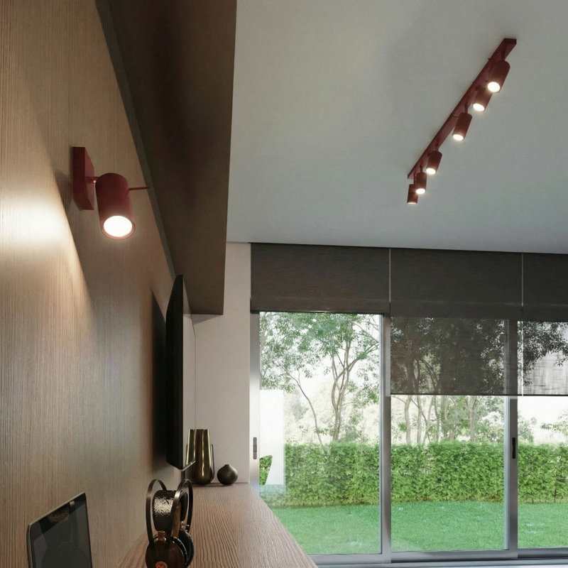 RING Steel Spotlight, Burgundy, 45x6x16 cm, 3 Lights