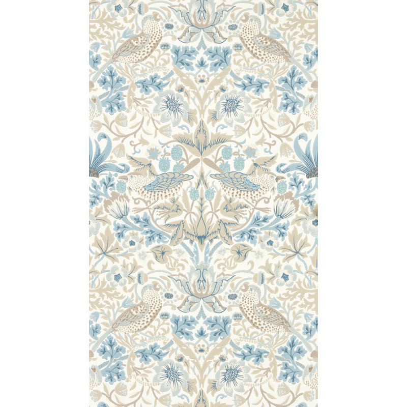 Simply Strawberry Thief Wallpaper, Slate/Vellum