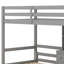Lit mezzanine en bois avec lit autonome, escalier de rangement, bureau, tablettes et tiroirs-958062585