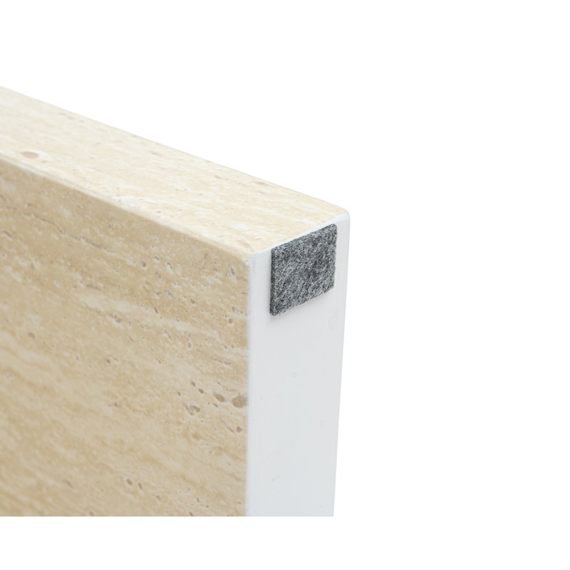Table d'appoint moderne carrée en faux marbre 18 po avec table de bout en composite de ciment, Beige