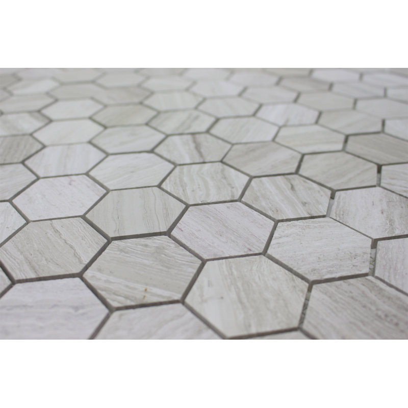 2" WOODEN HONEYCOMB MOSAIC HONED