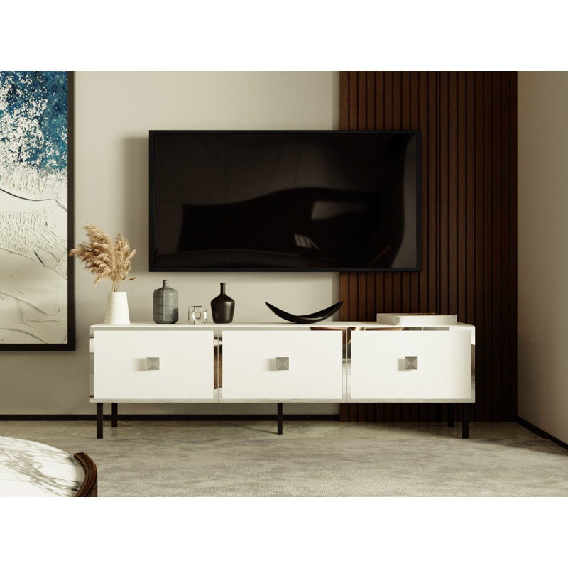 Keikei Unfinished TV Stand, Chrome