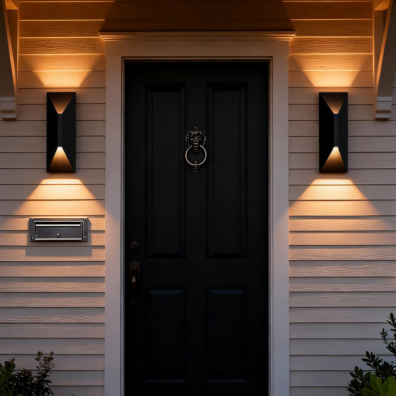 15Inch Flush Mount Wall Sconce Light Outdoor LED Wall Light, Aluminum Frame