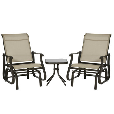 Balancelle pour 2 personnes avec table berçante et table bistro
