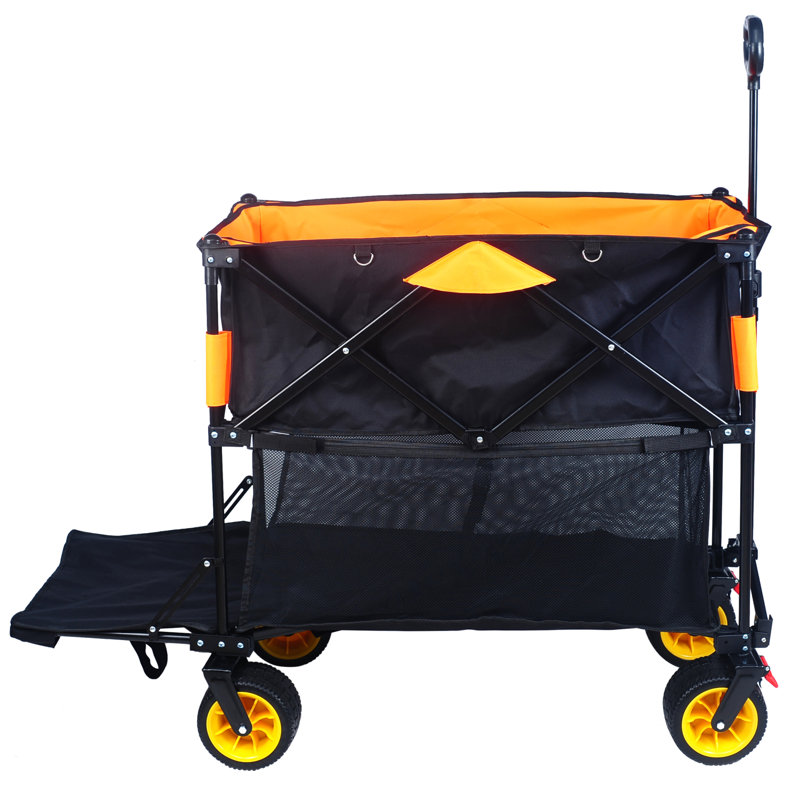 Chariot pliable de grande capacité avec rallonge extra longue pour le jardin et la plage