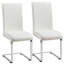 Faux Leather Dining Chairs with Chrome Legs High Back Kitchen Chairs-127771316