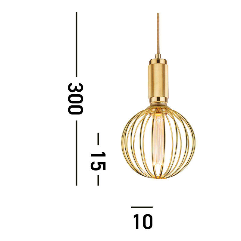 Thelemann 1 - Light Sphere Pendant, Gold/Gold