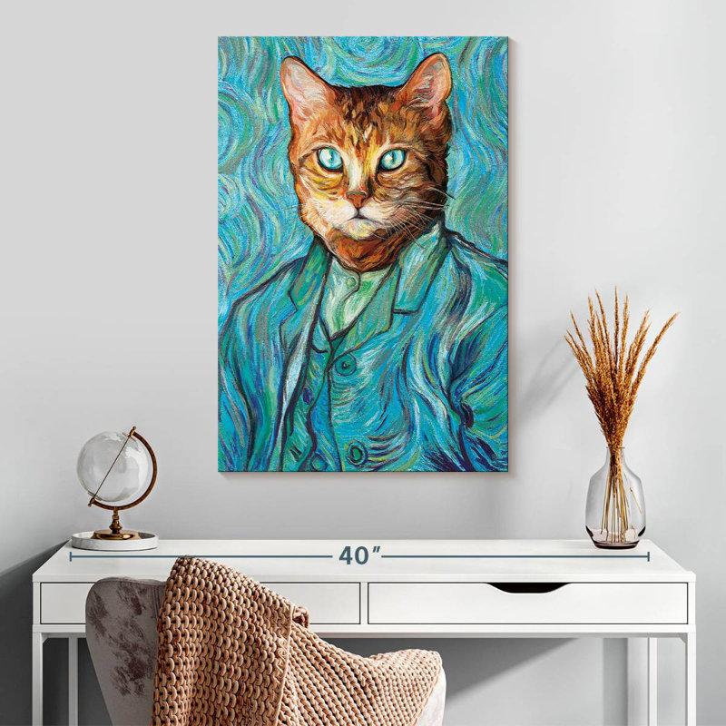 Portrait de chat Ketti Van Gogh, H 30 po x l 20 po