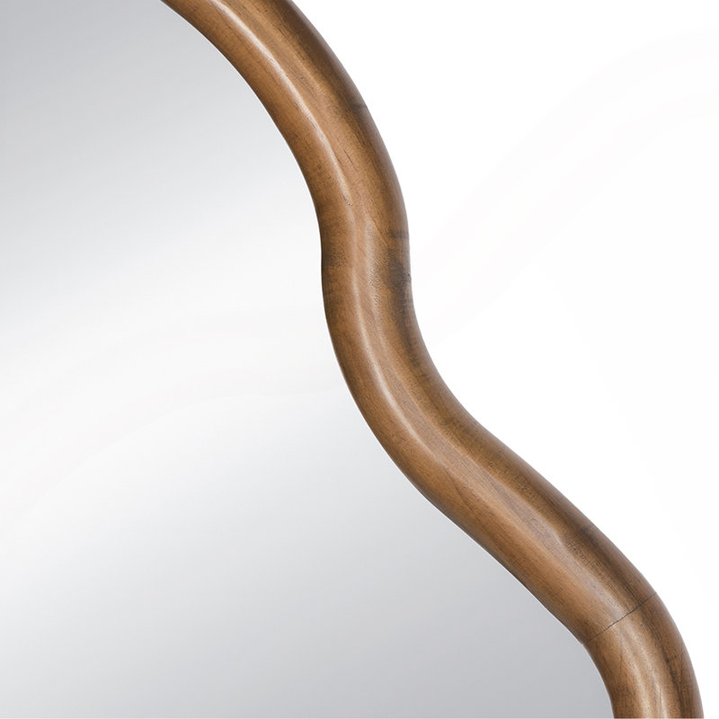 Miroir arqué en bois avec cadre unique