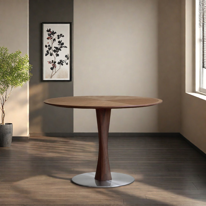 Table ronde artisanale durable et exquise, H 29,52 po x L 47,24 po x l 47,24 po