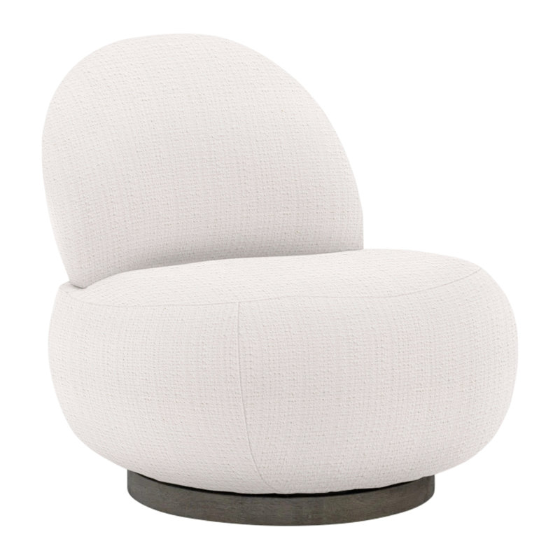 Caicos Swivel Patio Chair with Cushions, White Sunbrella 6063-000