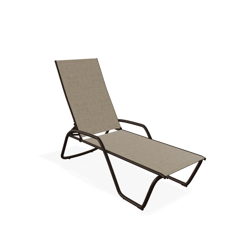 Outdoor Rust-Resistant Metal Chaise Lounge, Textured Kona, Newport