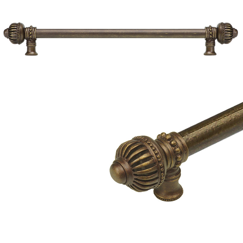 Cage à cricket avec grand faîteau à poignée longue 5/8 po, 12", Laiton antique