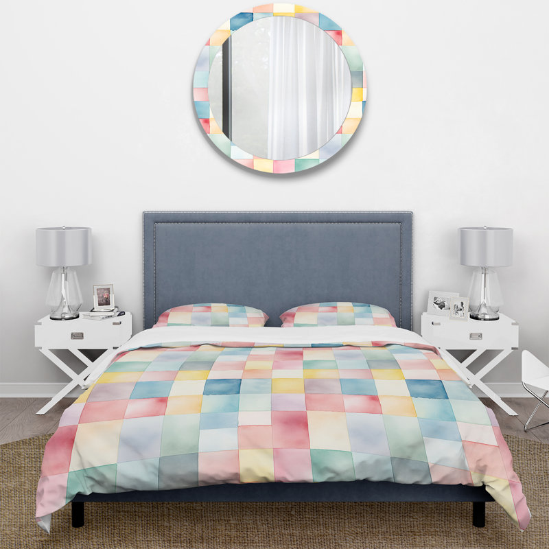 Serene Watercolor I - Ensemble de housse de couette en patchwork - Polyester microfibre