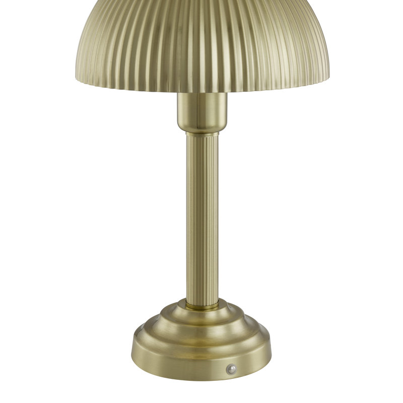 Lampe de table 17,5 "en métal avec abat-jour doré, Doré, Doré