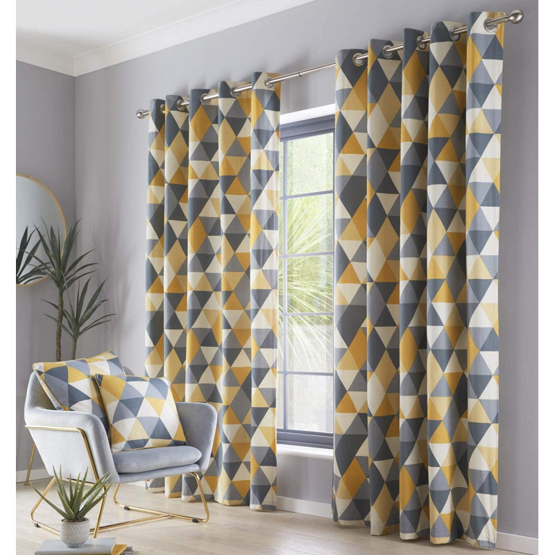 Higden Room Darkening Curtain Panel Pair, Width 168 x Drop 229 cm, Mustard