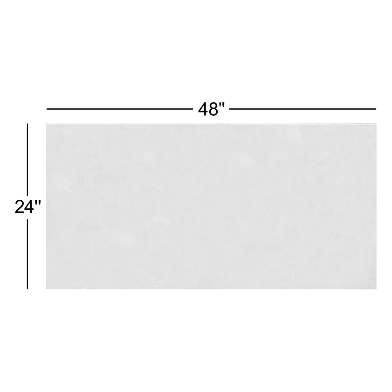 Carreau en porcelaine aspect pierre 24 po x 48 po Thaddeus, Blanc