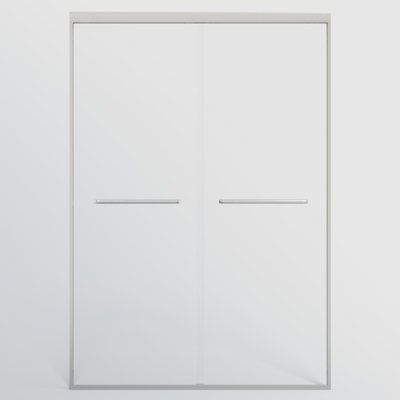 Porte de douche coulissante double 44 po - l 48 po x H 72 po, verre trempé 1/4 po (6 mm)