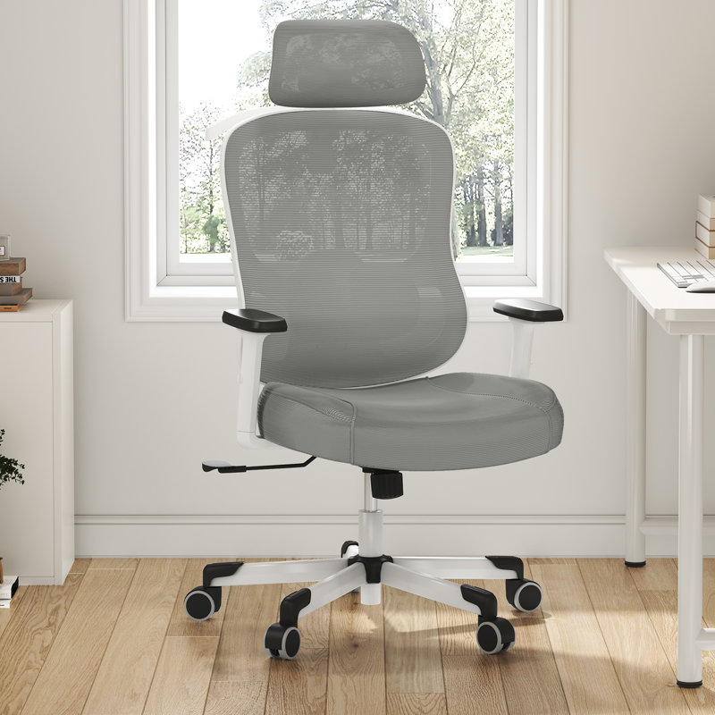 Fauteuil de bureau ergonomique Mazlack, Gris