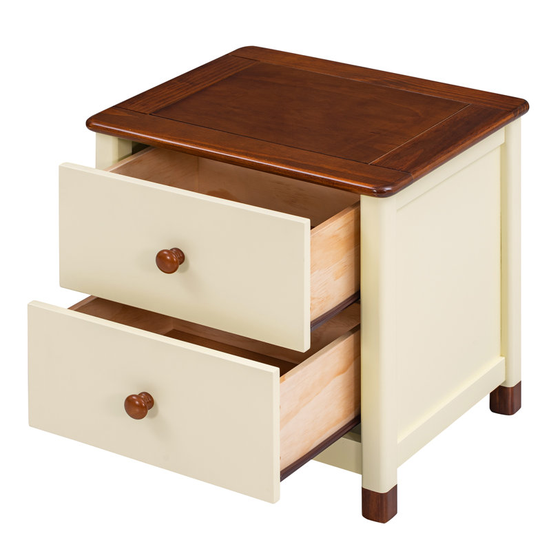 Children's Wooden End Table With Storage, Brown/Cream