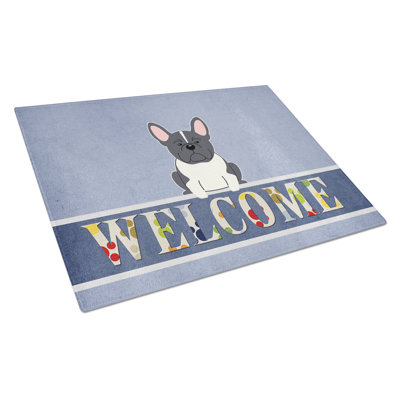 Planche à découper french bouledogue en verre caroline Welcome Dog