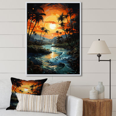 «Saudres Palm Trees Sunrise IV», reproduction sur toile