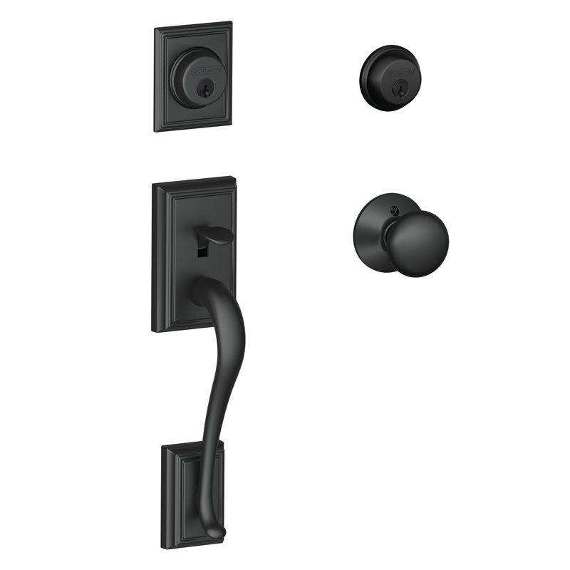 Jeu poignées à deux côtés avec poignée plymouth-noir matte style addison, Oui, Noir mat