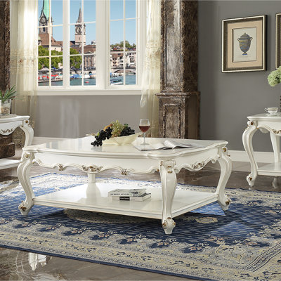Table basse antique avec tablette inférieure