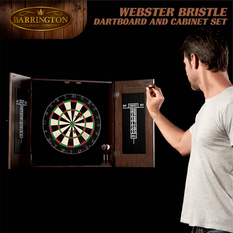 Webster Bristle Dartboard and Cabinet Set with Darts
