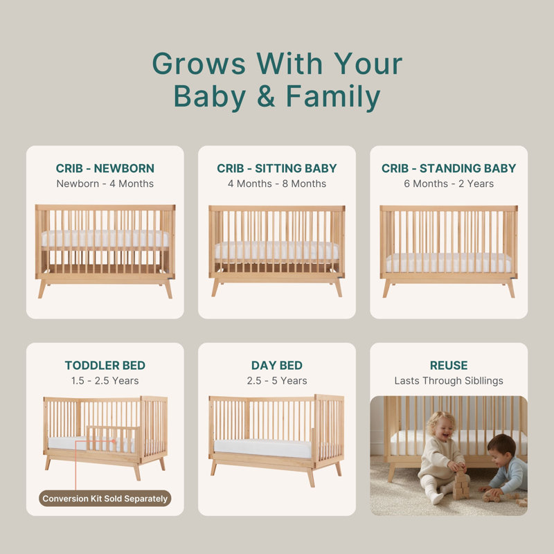 Soho 3-in-1 Convertible Crib, Natural