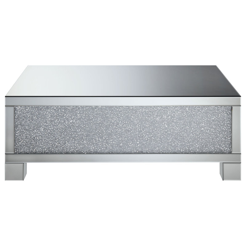 Mousam Contemporary Finish - Raymonde Rectangular Mirrored Acrylic Coffee Table Silver