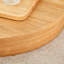 Table basse moderne à double couche de grain de bois clair - Design polyvalent, plusieurs couleurs disponibles. Autocollant de panneau de densité, verre renforcé, comptoir ovale.