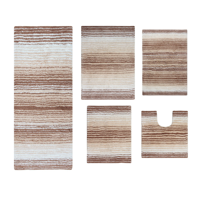 Ensemble de tapis pour salle de bain 5 pièces Highlawn, Beige