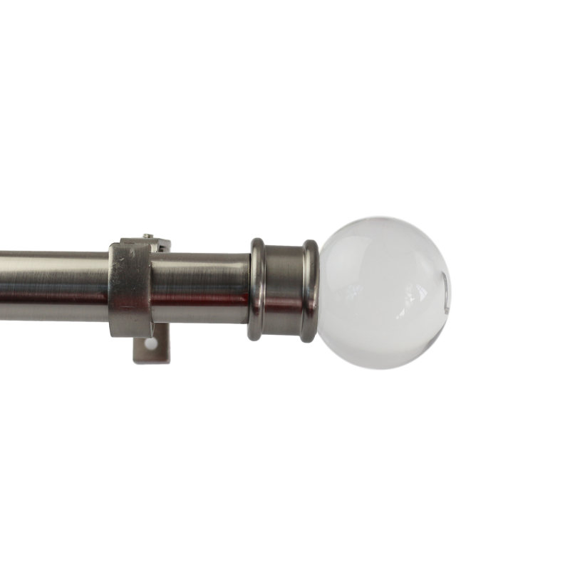 Tringle à rideaux simple Adelia, De 28 po à 48 po de largeur, Acier brossé