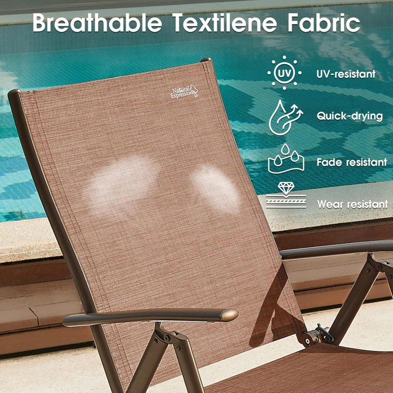 Chaise de plage Nicoy, Brun, Brun