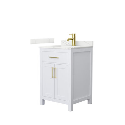 Beckett 24" Freestanding Single Bathroom Vanity with Quartz Top