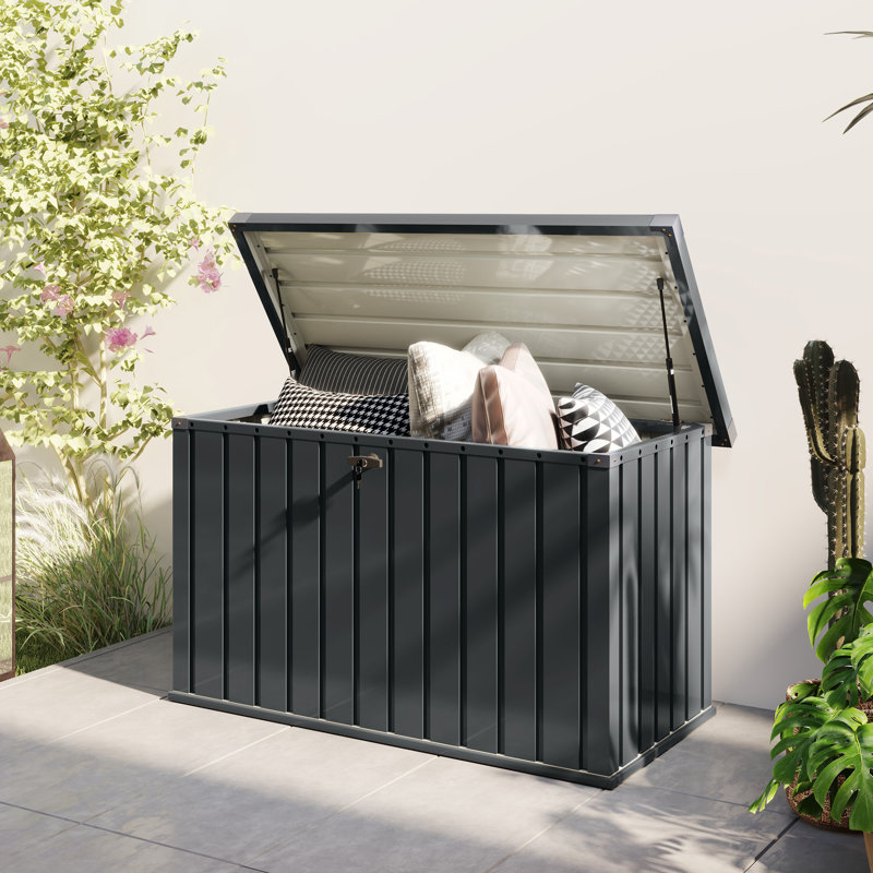 Outsunny 400L Garden Storage Box Waterproof 124 x 66 x 72 cm Dark Grey