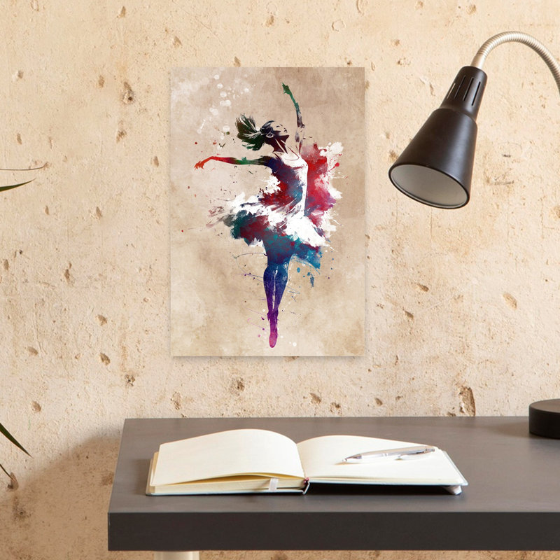 «Vibrant Dance Expression», art mural contemporain, 18" H x 12" W