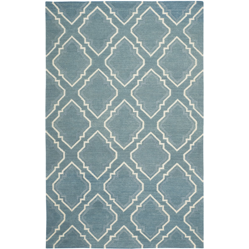 Tapis géométrique en laine tissé à la main Emek, Rectangle 4 pi x 6 pi