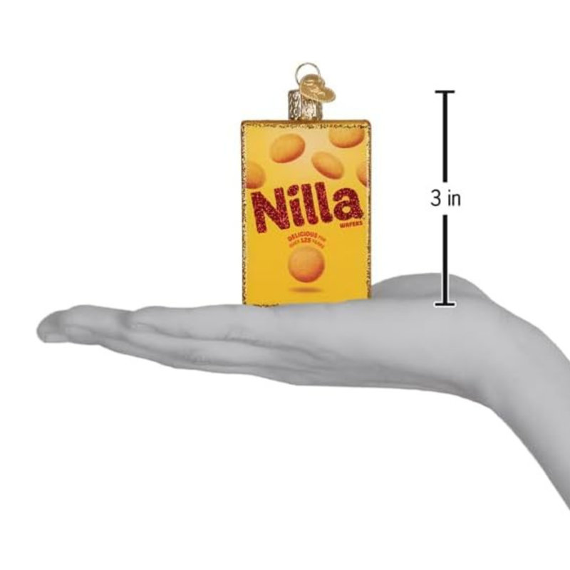 Ornement d'arbre en verre soufflé, Nilla Wafers